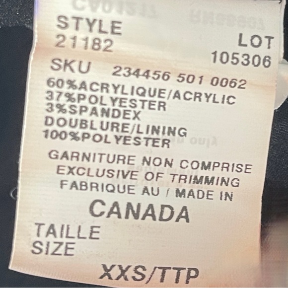 Le Chateau Leopard Print Fitted Pea Coat Made in Canada; XXS - Picture 9 of 9